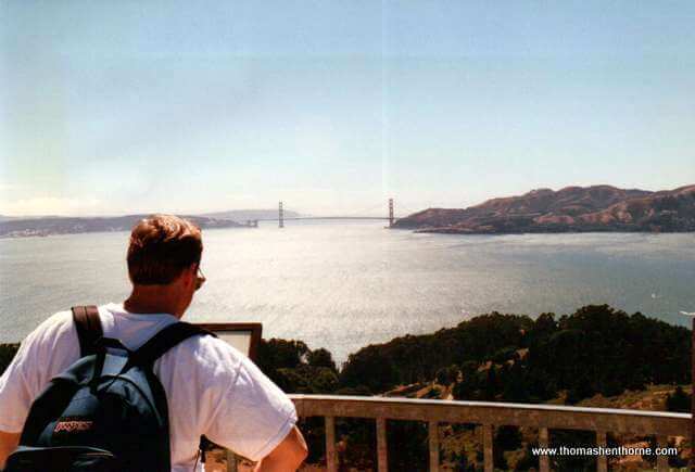 Angel Island looking towards Golden Gate Bridge and Vista Point