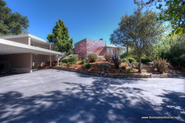 711 Fawn Drive San Anselmo front entry photo with trees and driveway