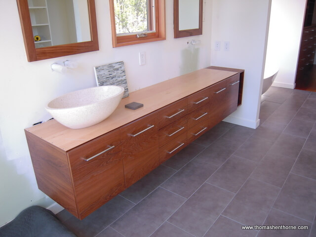 photo of vanity with tile sample