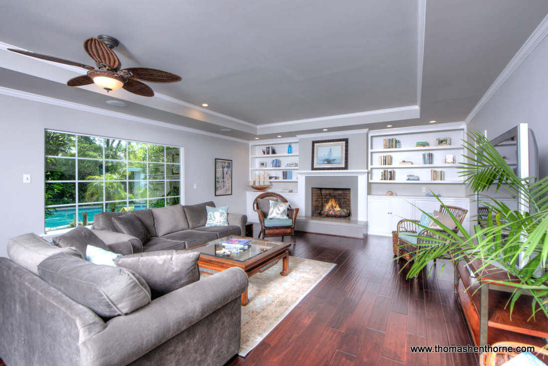 Living Room With Fireplace