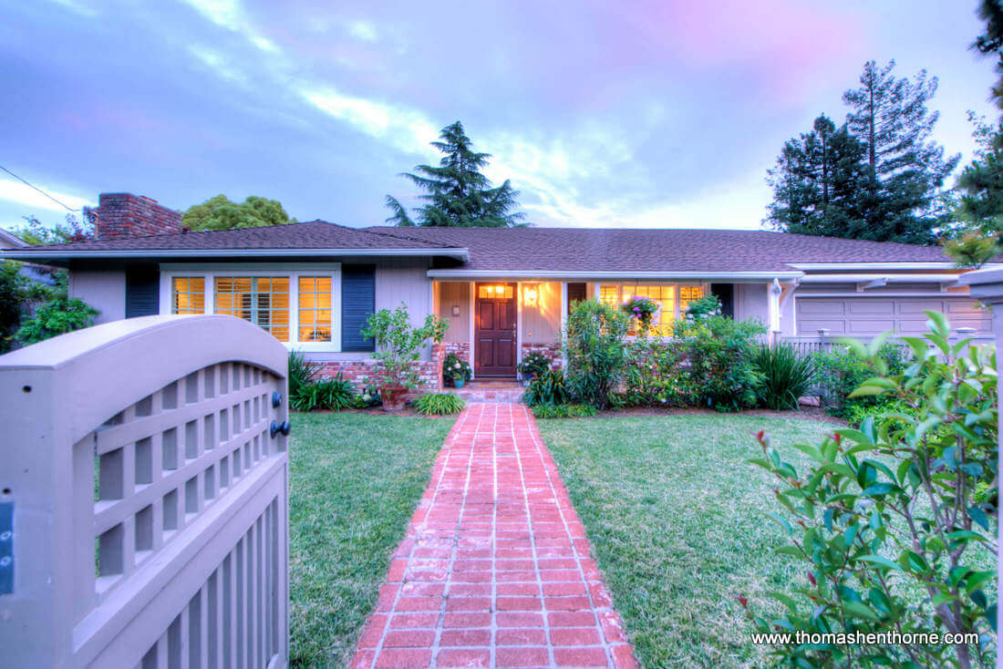 Front of 20 Loma Linda Road at Dusk