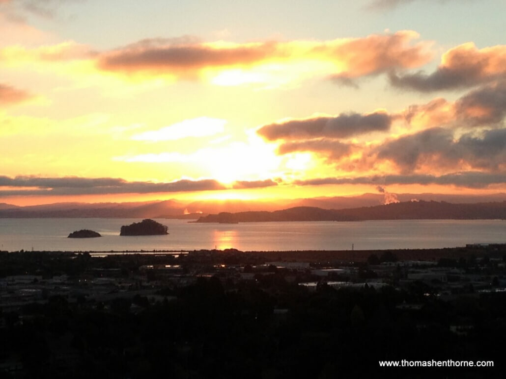 sunrise over the islands