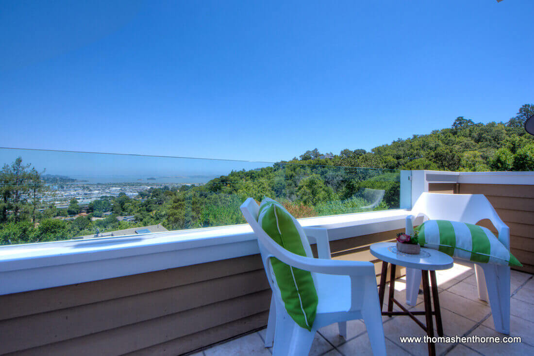 Secluded deck off master bedroom