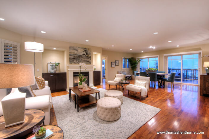 78 Southern Heights living room with dining area beyond