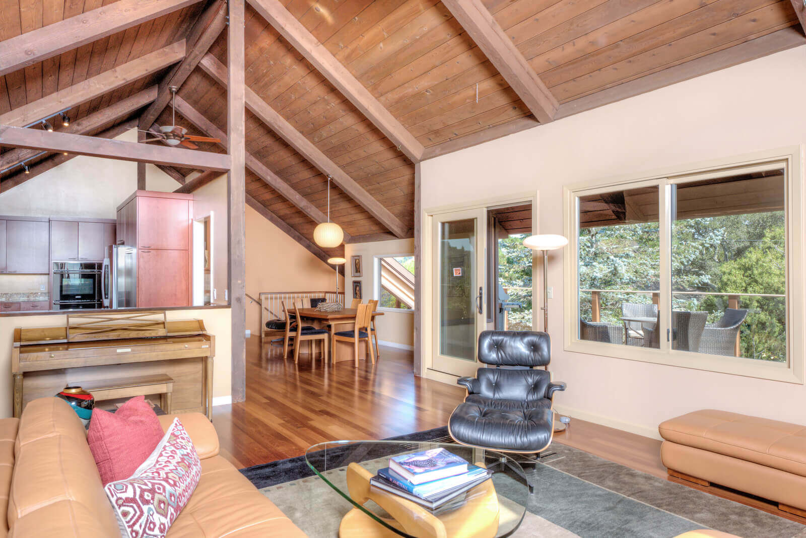 living room with open kitchen