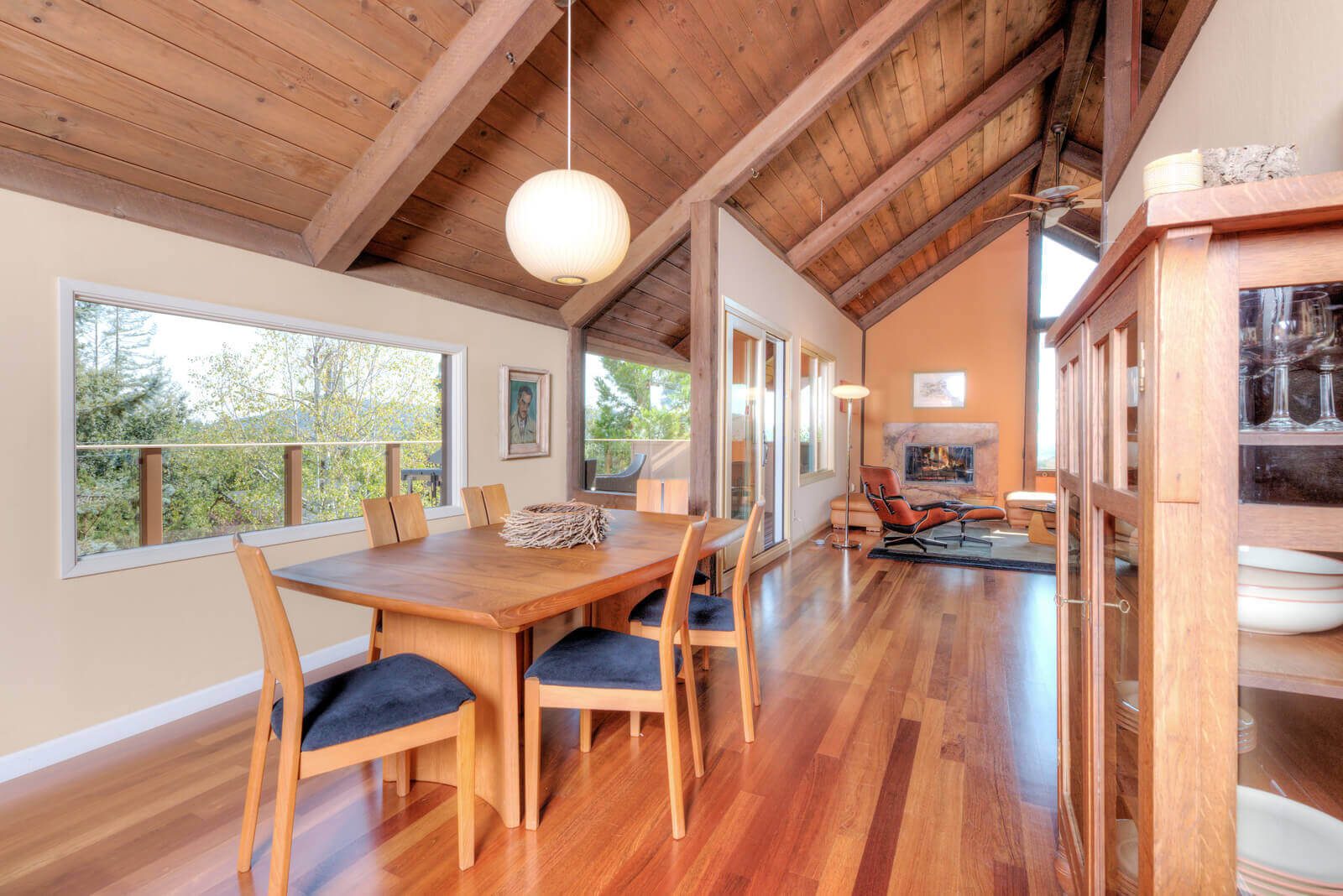 dining area with living room in distance