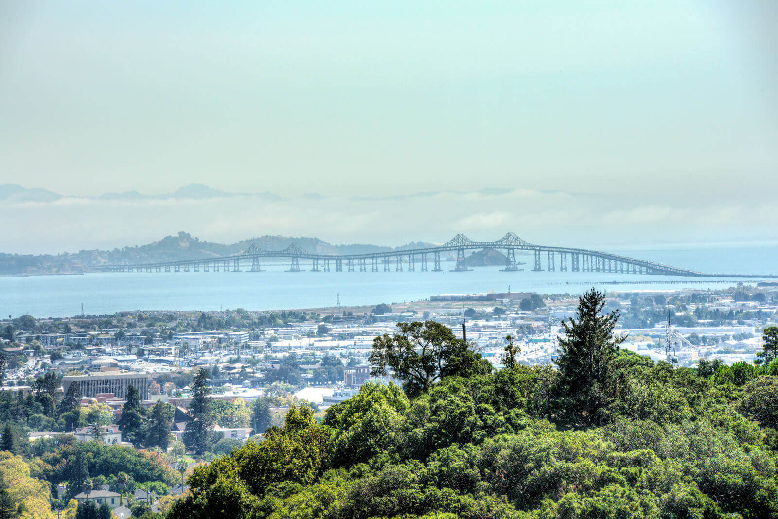 View of Richmond San Rafael Bridge and bay from 104 Wimbledon Way San Rafael