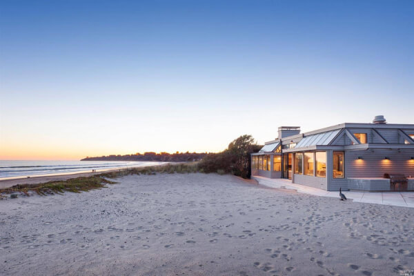 266 Seadrift Road in Stinson Beach back of home showing beach and ocean