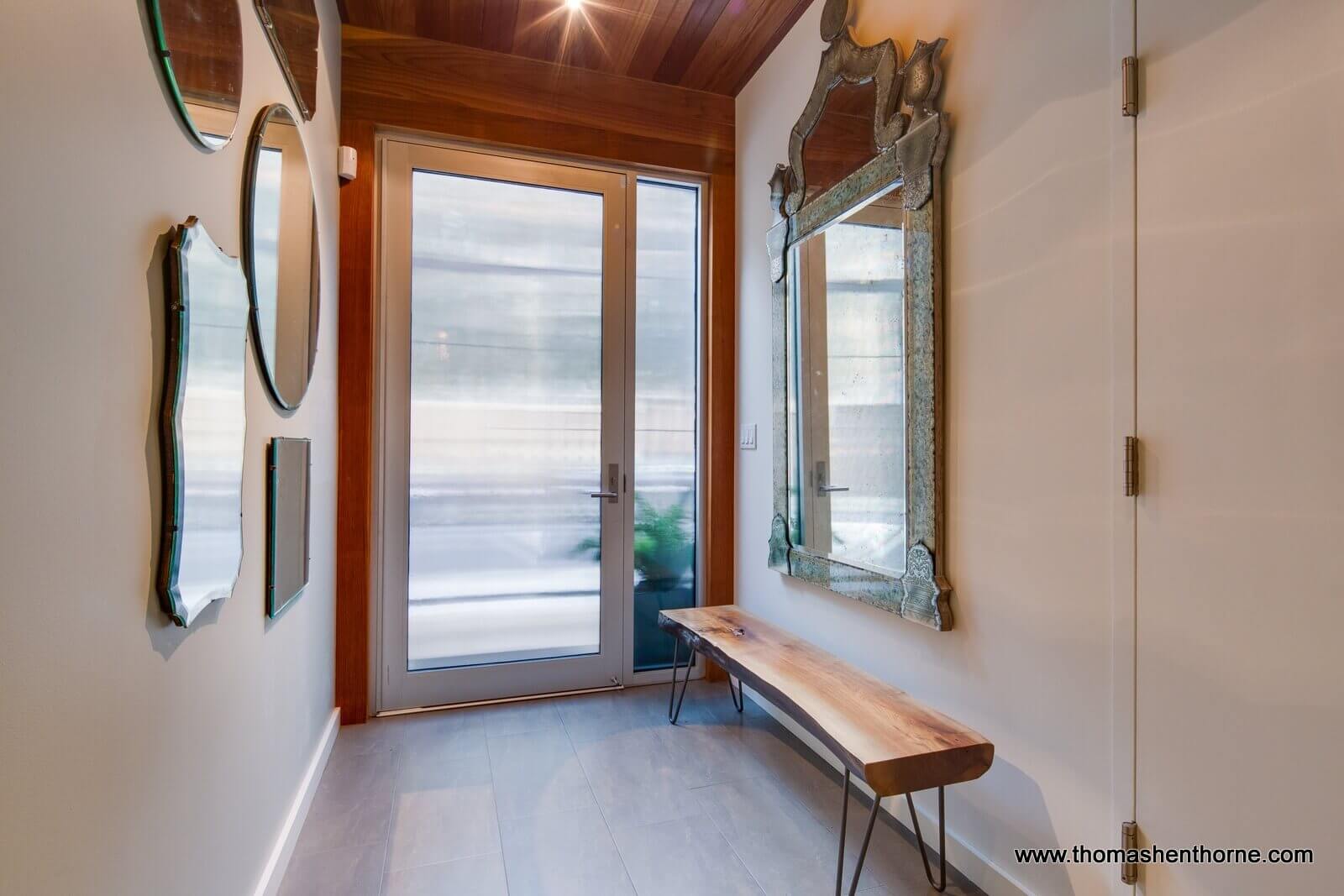 Front door with frosted glass