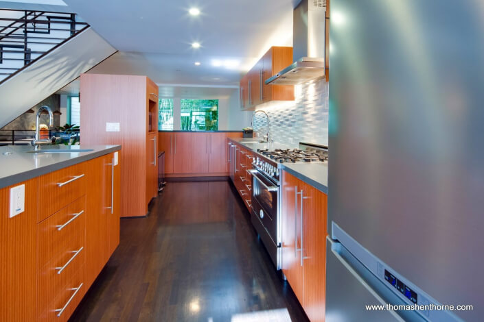 Stainless appliances in kitchen and cabinetry