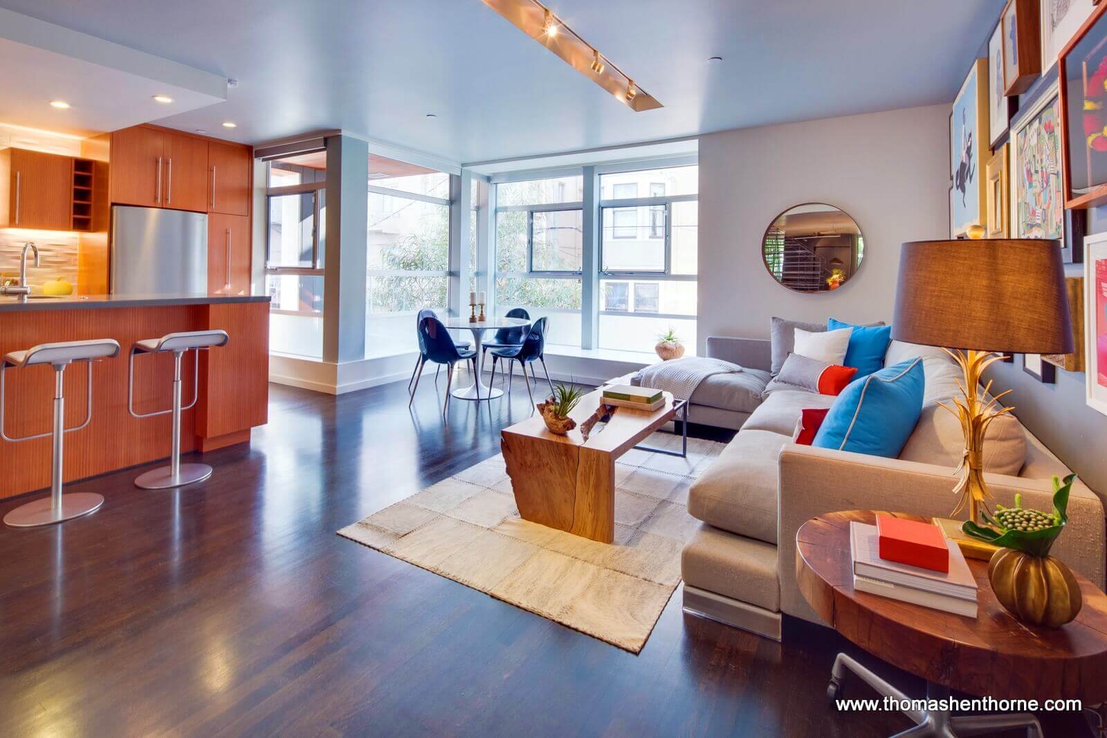 Kitchen with breakfast nook and second living room