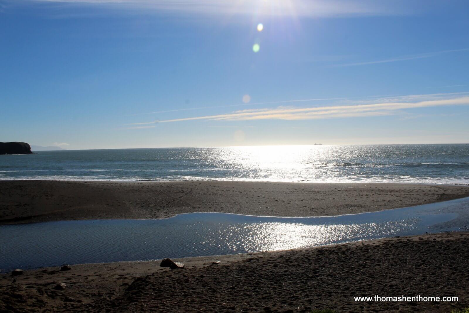 View of ocean at Rodeo Beach