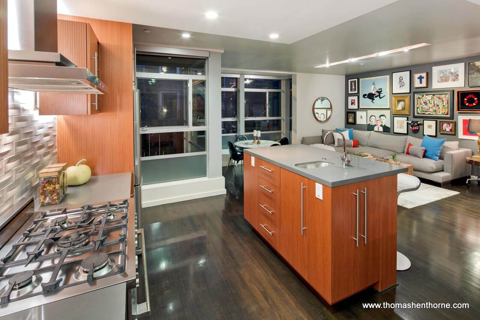 Kitchen at twilight