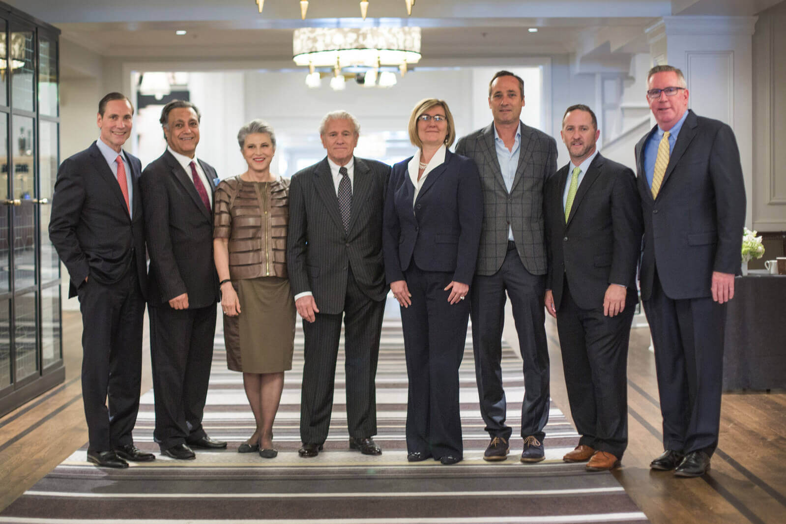 From left: Philip White, Mark Attarha, Nahid Nassiri, Bill Bullock, Heidi Pay, Micheal Dreyfus, Francis X. Santangelo, Kevin Paterson