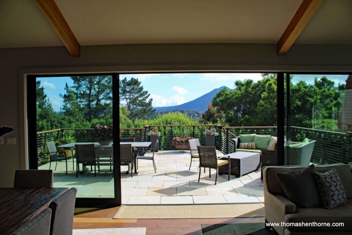 View of deck and Mt. Tamalpais in background