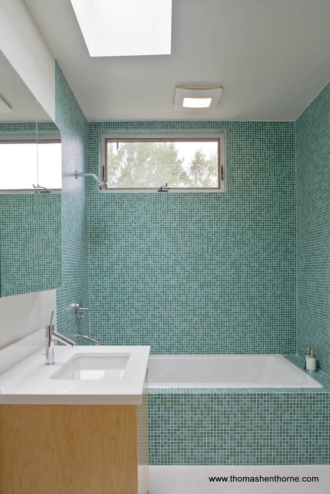 Bathroom with mosaic tile