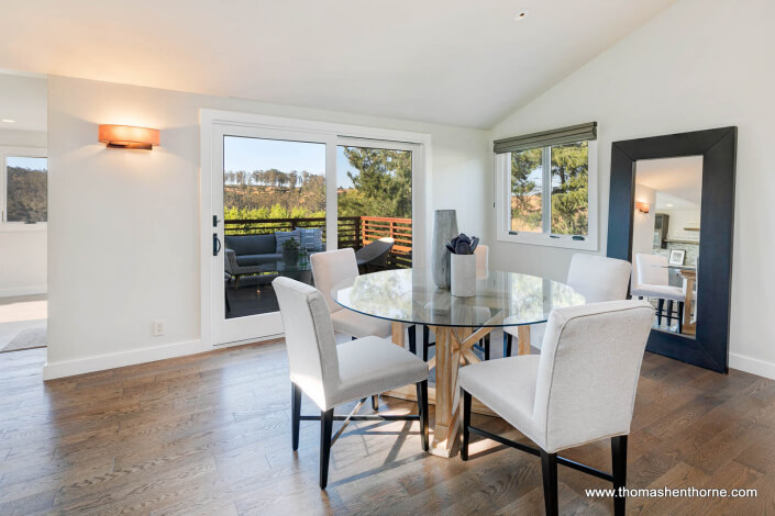 Dining Area with View Deck Beyond