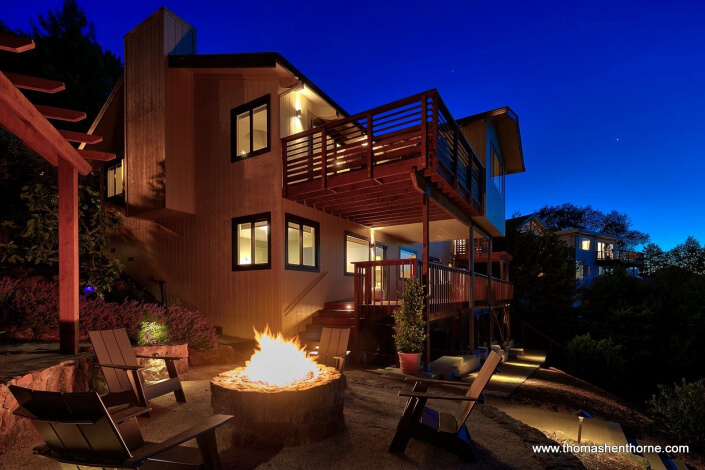 Fire Pit with Home in Background