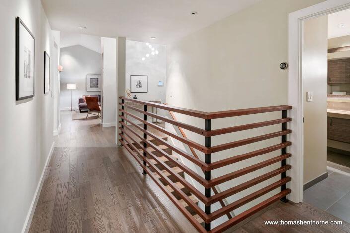 Entry Hall / Guest Bathroom with Stairs to Lower Level