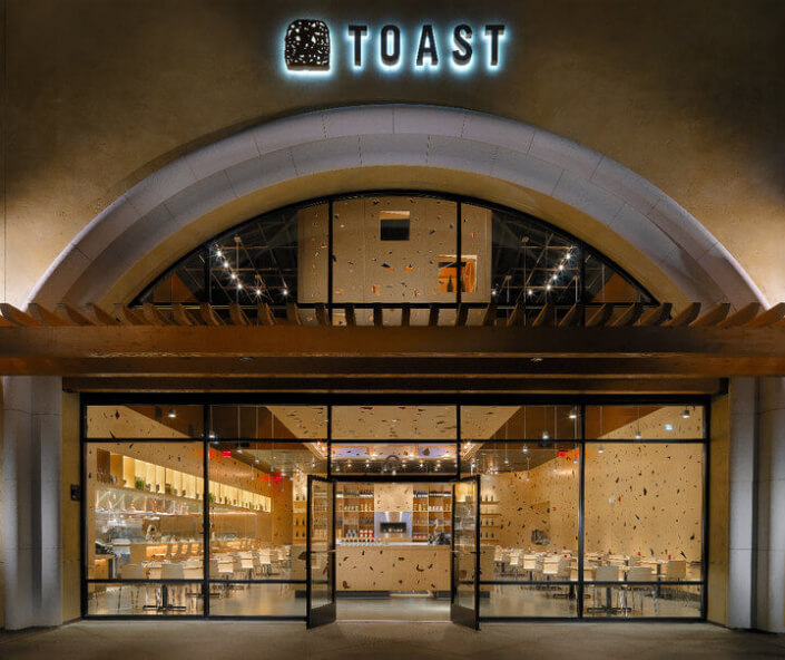 Toast front of restaurant