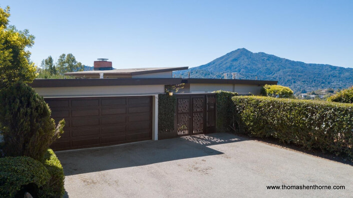 Midcentury Modern Home with Mt. Tam in Background