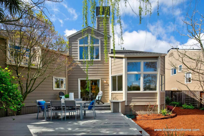 Rear View of 3 Creekside Court in Corte Madera