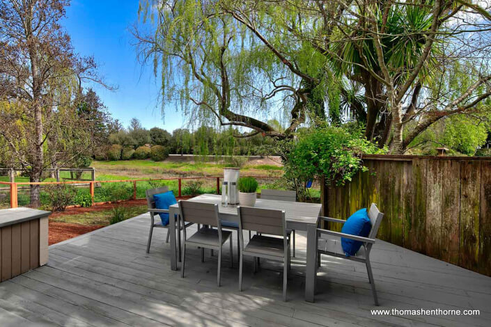 Deck with table and chairs