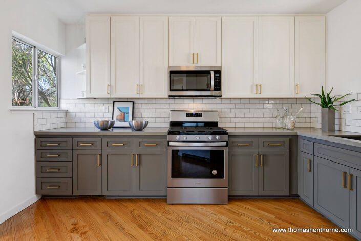 Modern kitchen with stainless appliances