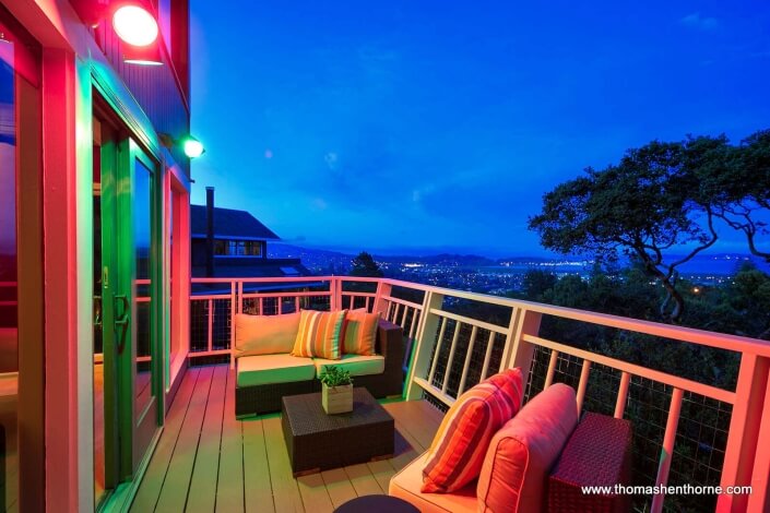 Deck with colored lights