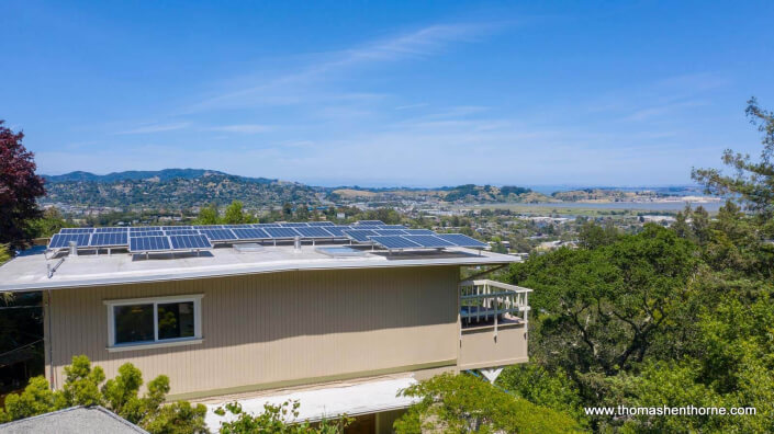 Solar panels on roof of home