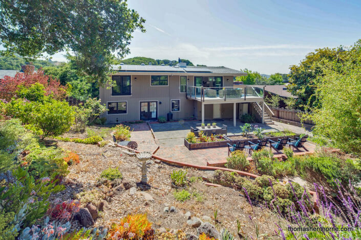 Terraced gardens in back of home