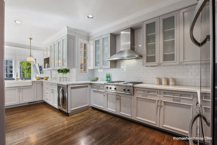 kitchen with subway tile