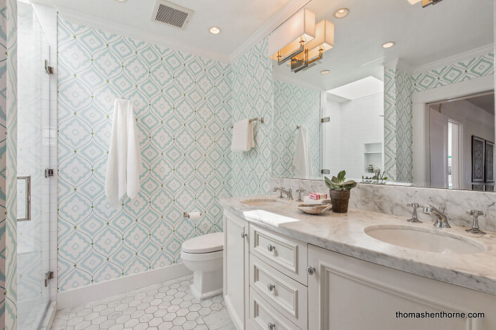 Bathroom with dual vanity