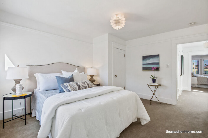 Bedroom with bed and two nightstands