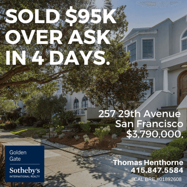 2579 29th Avenue sold 95,000 over asking banner