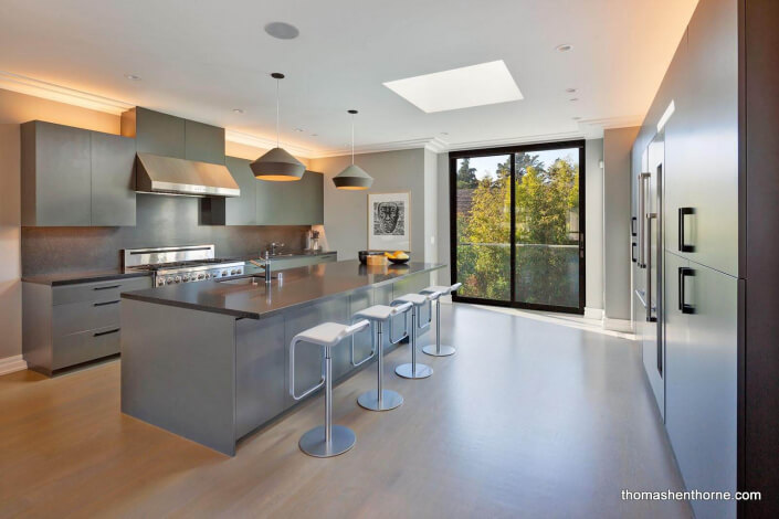 The Dine-In Kitchen Overlooks the Spacious Backyard