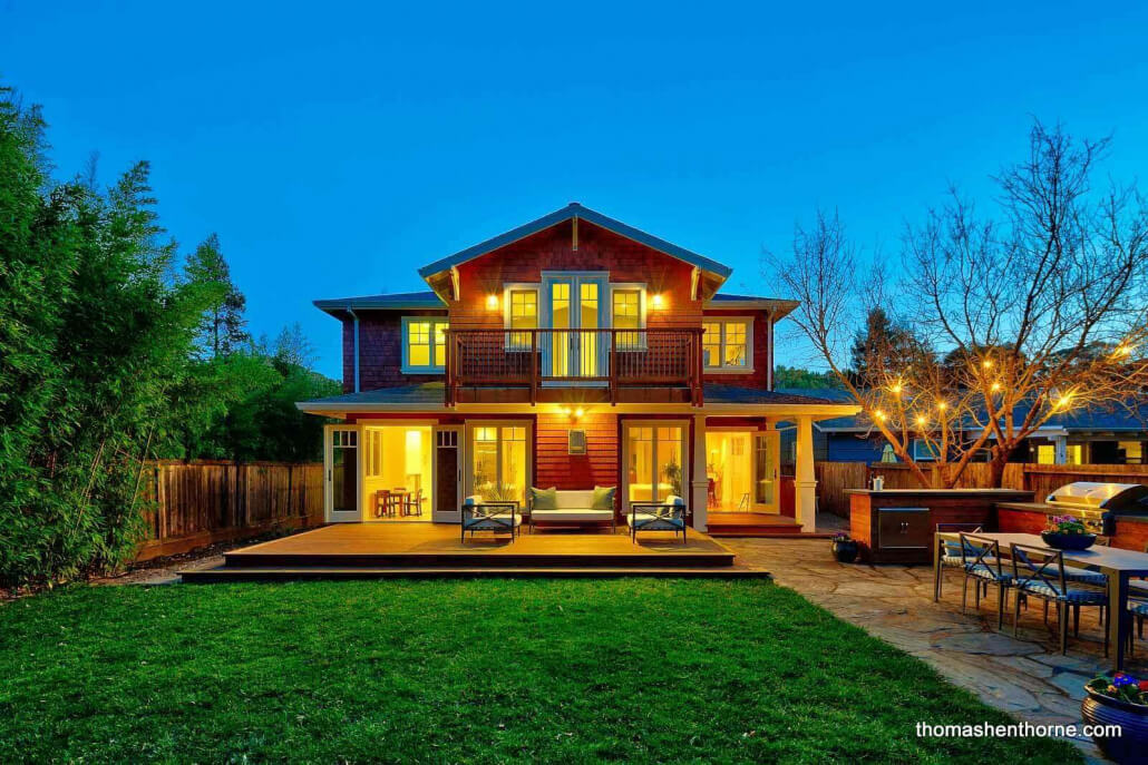 195 San Francisco Blvd San Anselmo Backyard Twilight Shot