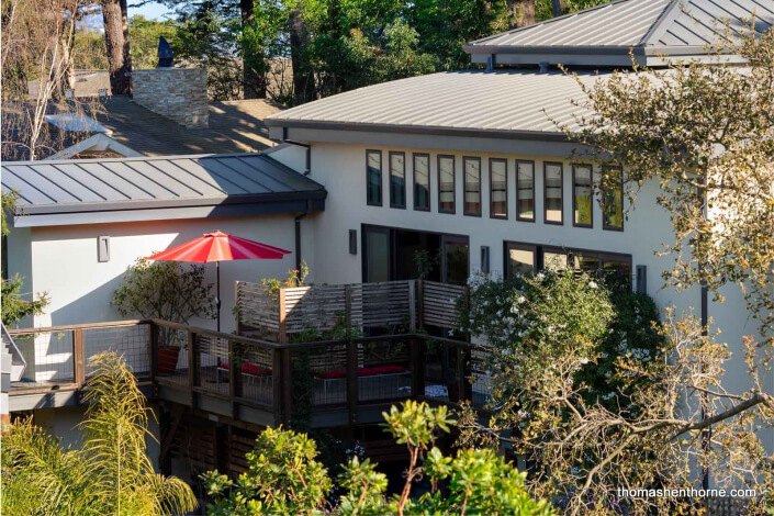 Modern home with standing seam metal roof