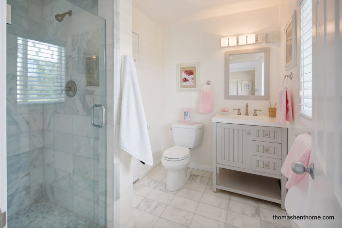 Bathroom with glass shower