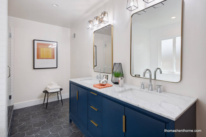 Modern bathroom with two sinks