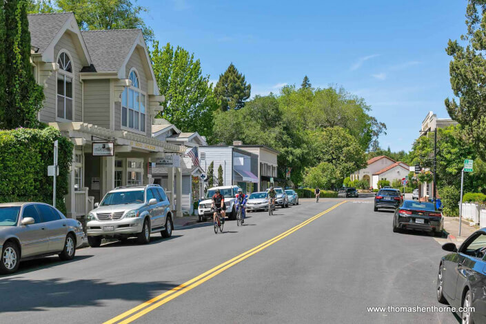 Cyclists in Ross, California