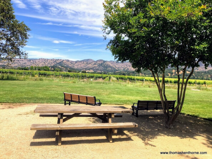 Picnic Tables and Benches at End of Oak Circle