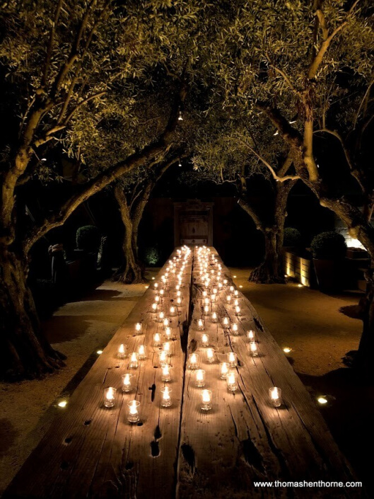 RH table with candles