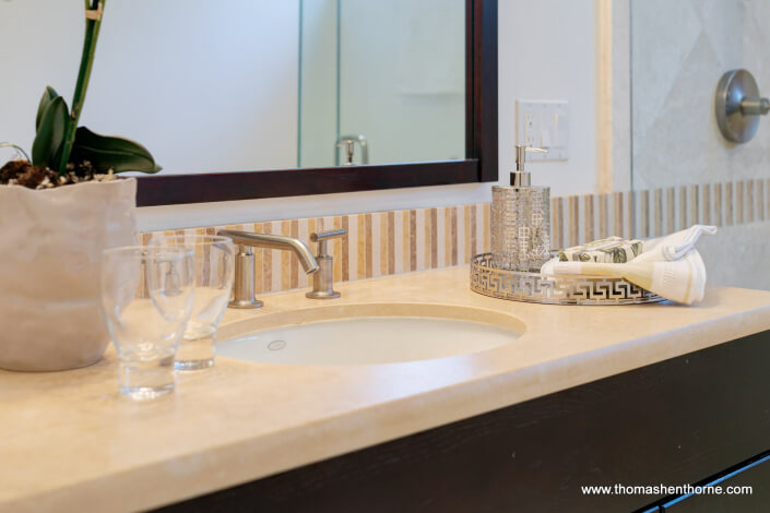 close up of master bathroom vanity