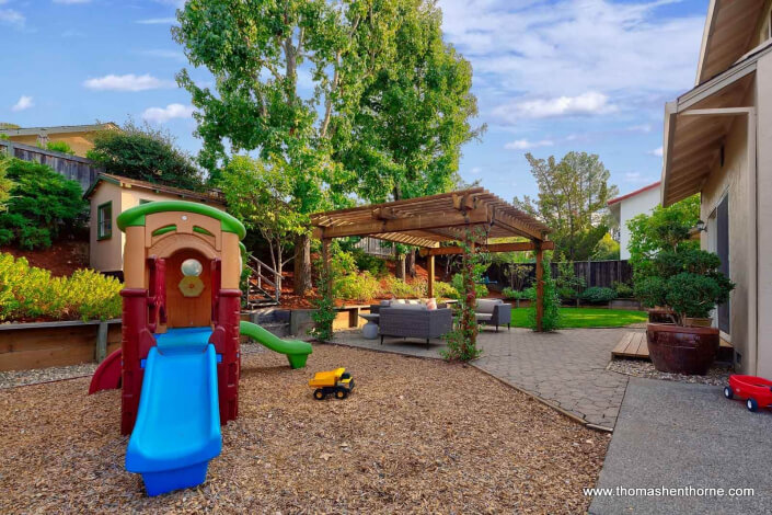 play structure in yard