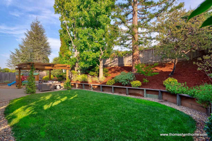 level lawn and play structure