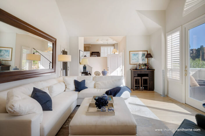 Spacious Living Room with Vaulted Ceilings