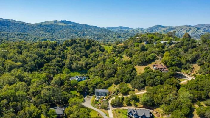 aerial view of homes