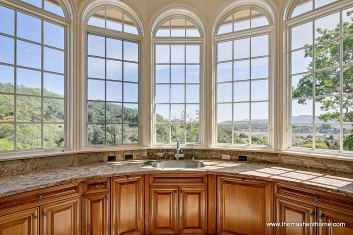 windows with view of marin hills