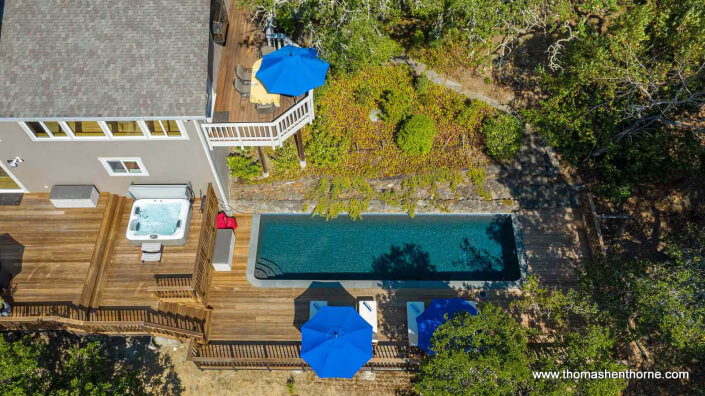 aerial view of swimming pool